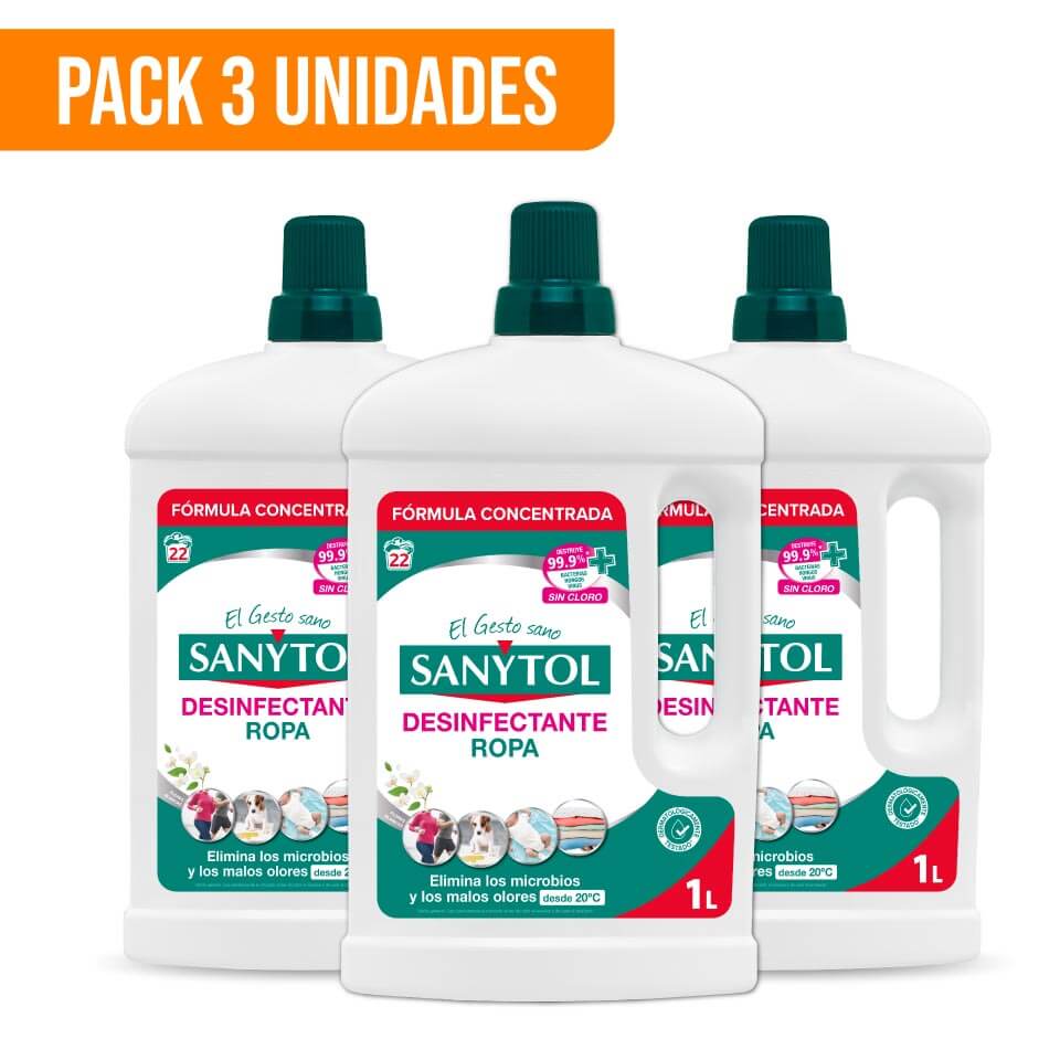 Desinfectante para ropa SANYTOL botella 1 L – Pack 3