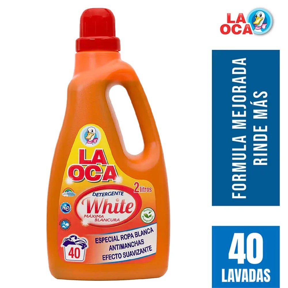 Detergente líquido LA OCA White botella 2 L