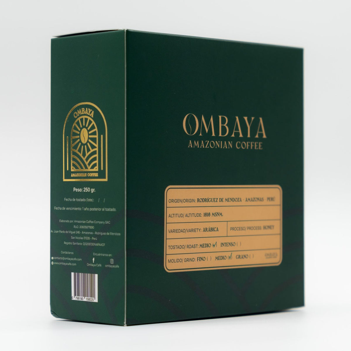 Café de especialidad Ombaya Amazonian Coffee caja 250 g